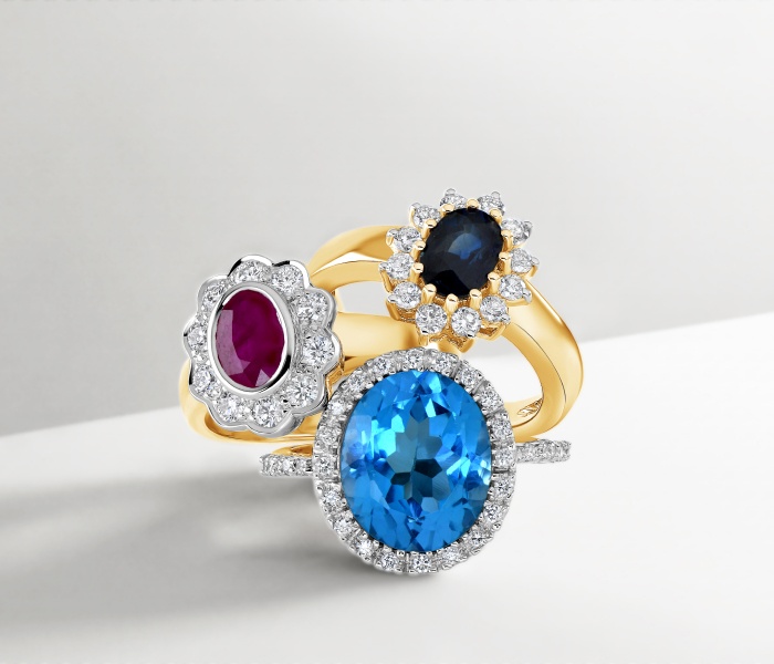COLOURED ENGAGEMENT RINGS