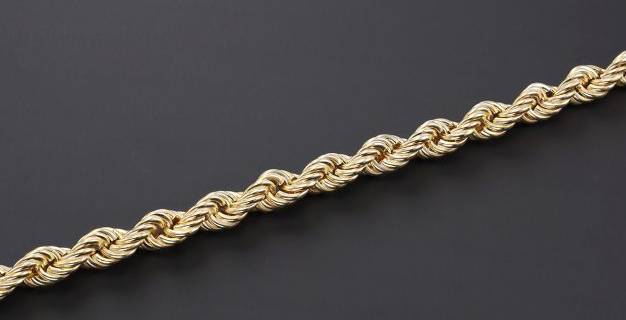 Allegro  Mens Rope Chain Bracelet in 10k Yellow Gold  Military  Govt  Discounts  GovX