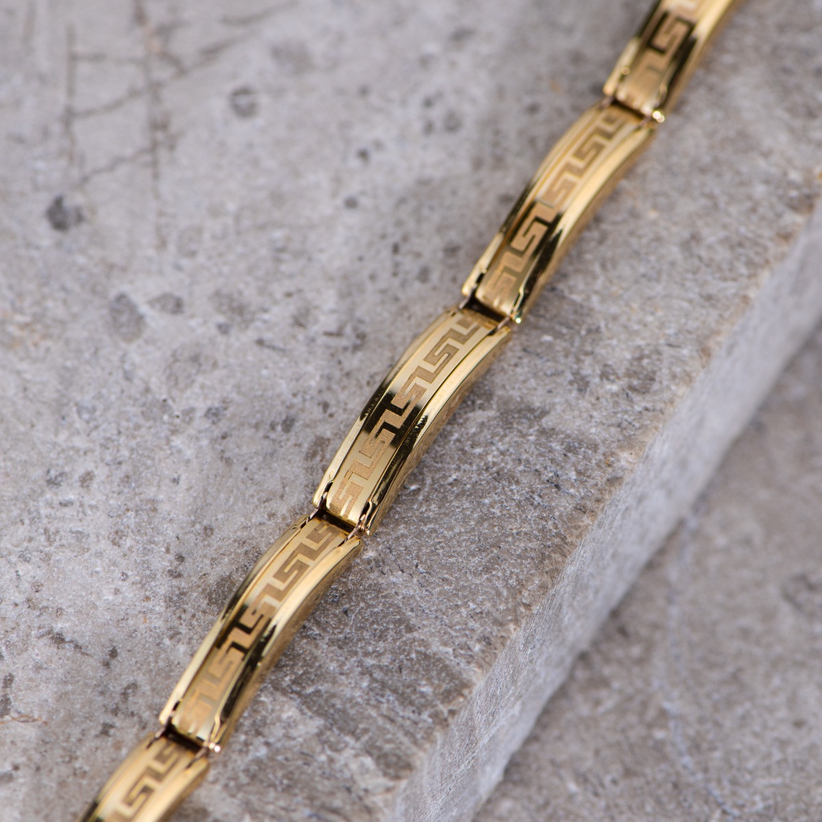 Product Image for Gents Solid 14ct Yellow Gold Greek Key Pre-Owned Bracelet - 6mm - 8.5"