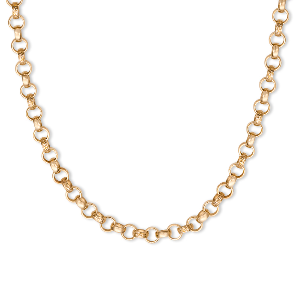 Product Image for 9ct Gold Heavy Solid Patterned Belcher Chain - 7.5mm Wide - Lengths 22"- 30" (SIZE 1)