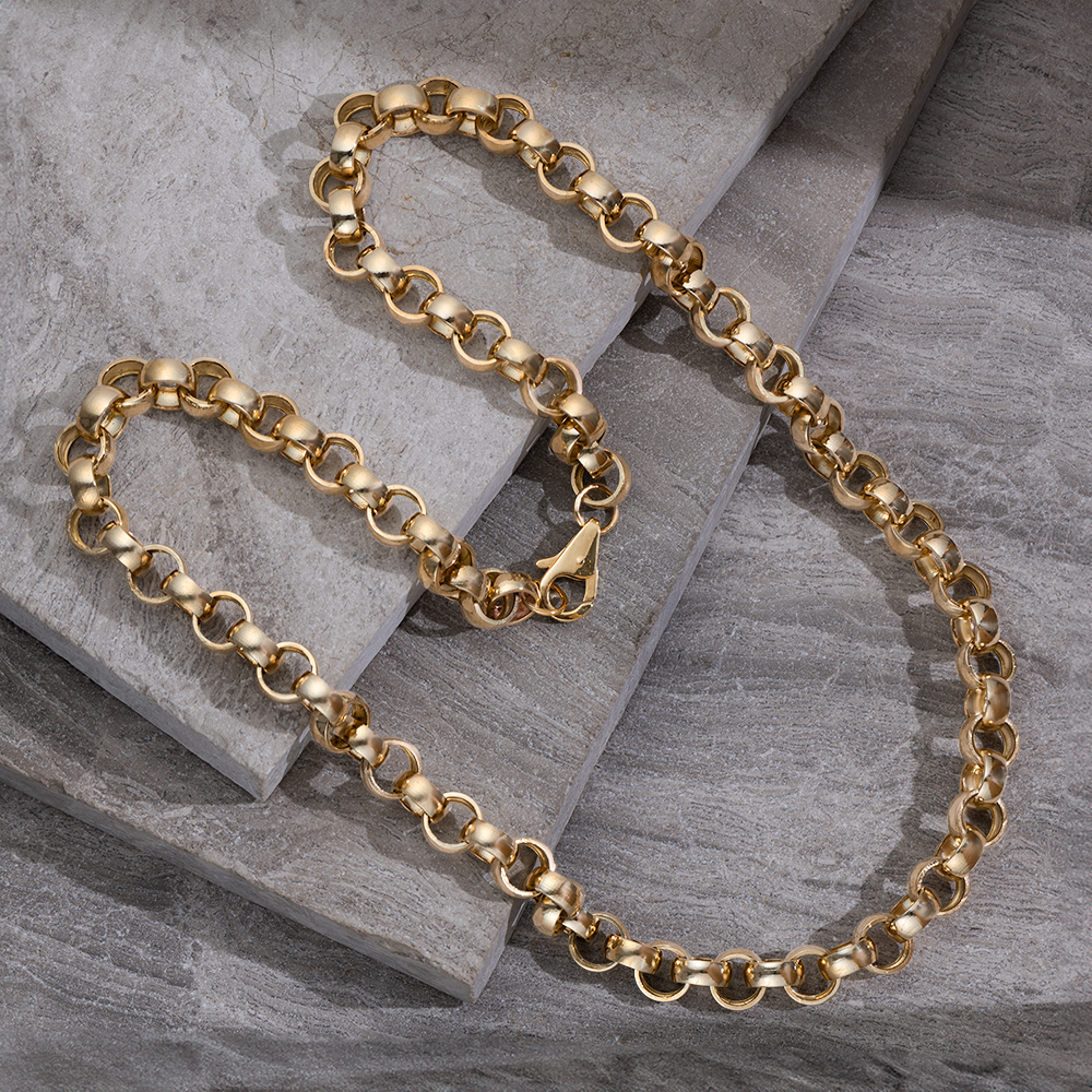 Product Image for 9ct Yellow Gold Solid Large Polished Belcher Chain - 12.5mm - 26"