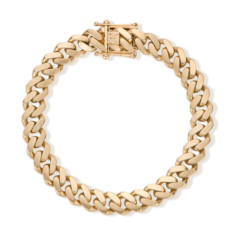 Product Image for 9ct Yellow Gold Semi-Solid Polished Cuban Bracelet- Size 2 - 9mm - 8.5"- Ex Display