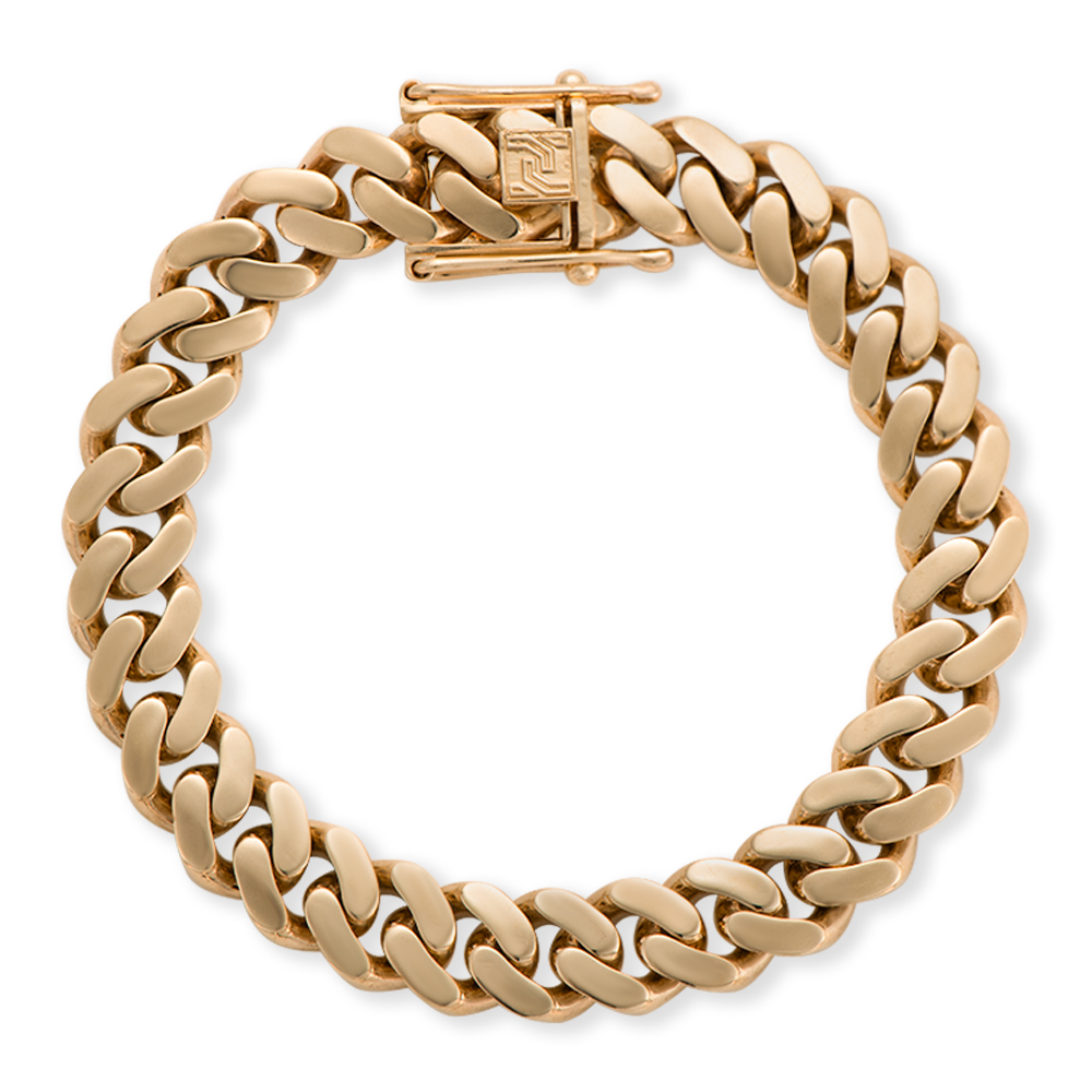 Product Image for 9ct Yellow Gold Semi-Solid Polished Cuban Bracelet- Size 3 - 11mm - 8.5"