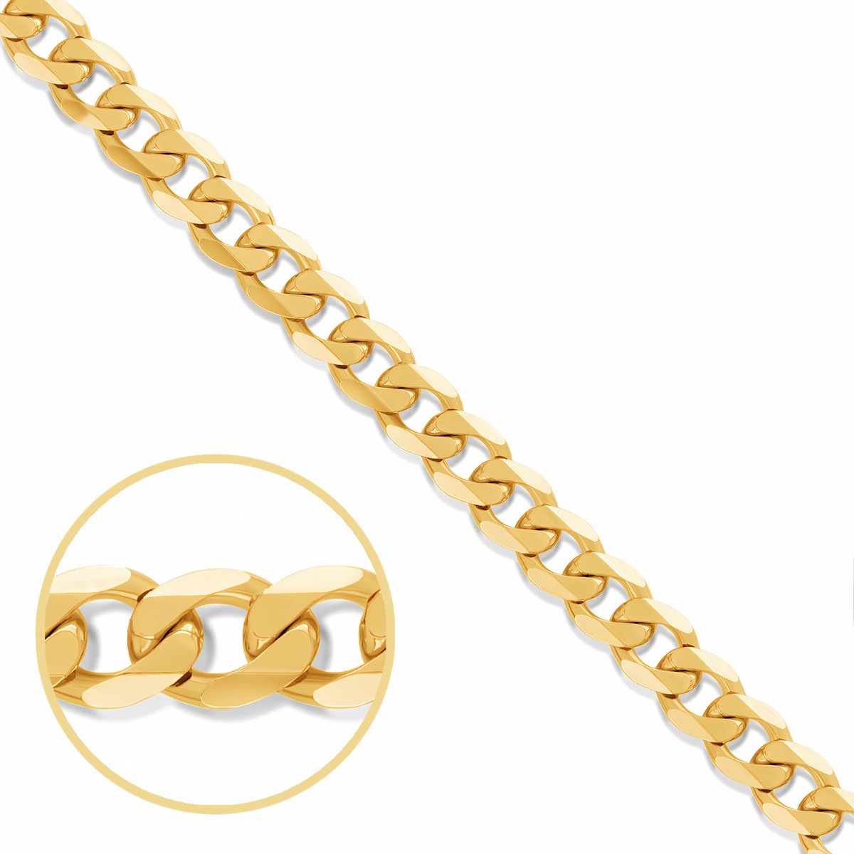 Product Image for 9ct Yellow Gold Solid Italian Made Classic Curb Chain - 4.5mm