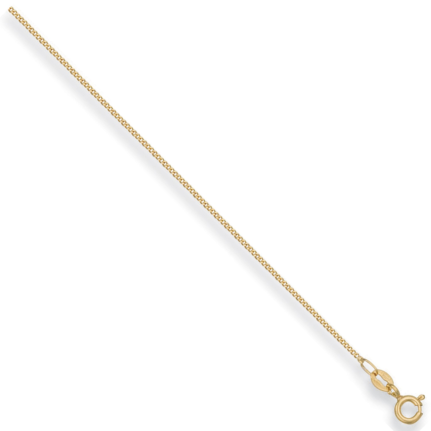 Product Image for 9ct Yellow Gold Italian Made Fine curb chain - 1mm  - 18"