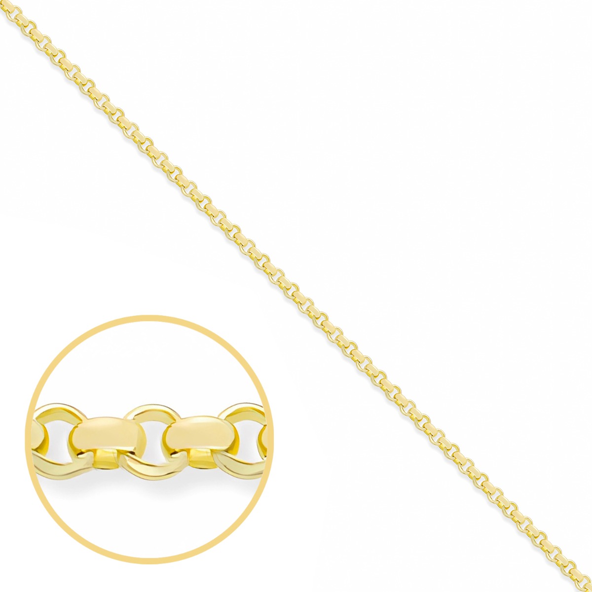 Product Image for 9ct Yellow Gold Solid Italian Made Round Belcher Chain - 2.5mm