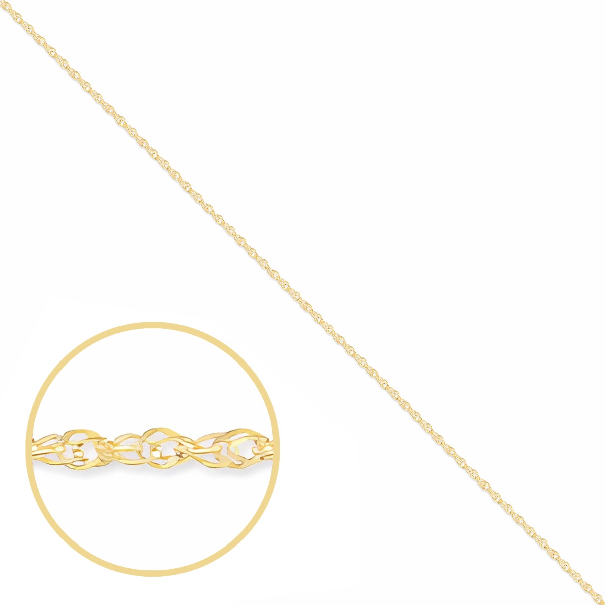 Product Image for 9ct Yellow Gold Solid Italian Made Fine Singapore Chain - 1mm