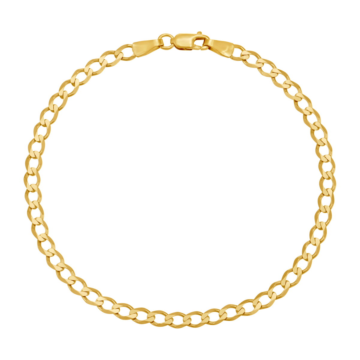 Product Image for 9ct Yellow Gold Classic Italian Curb Bracelet - 3.5mm - 7" - Ladies