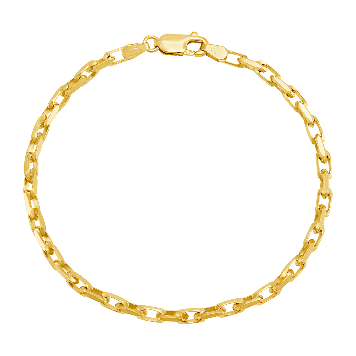 Product Image for 9ct Yellow Gold Diamond-cut Belcher Chain - 3.3mm  - 8"