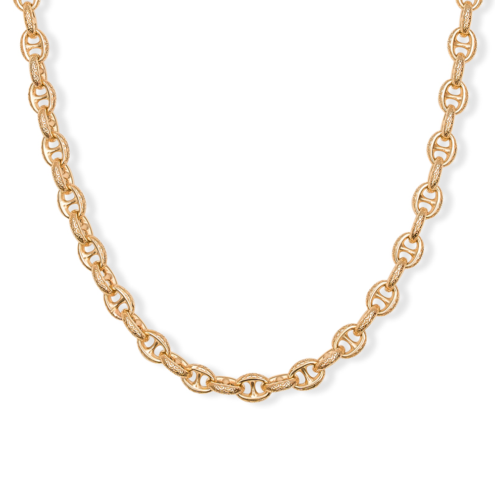 Product Image for 9ct Yellow Gold Solid Ornate Pattern Anchor / Mariner Chain - 8mm- 30"