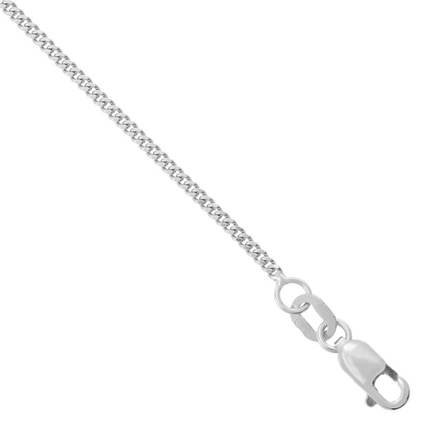 18ct White Gold Italian Made Fine Curb 
