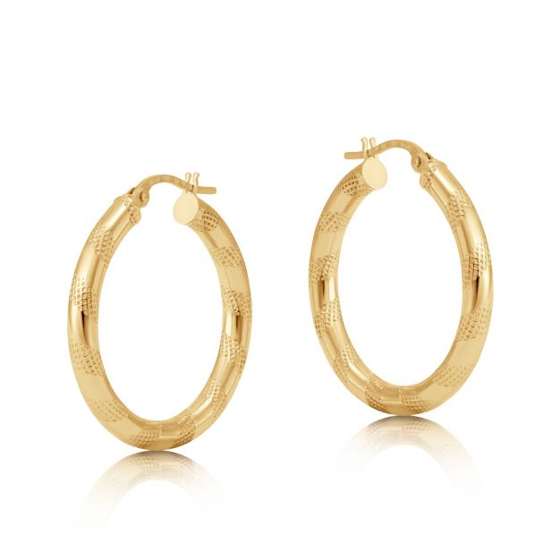 Circular Or Round Hoop Earrings For Women | Rounded Shape With Vertical Cut  | Brass Earrings | Large | Gold Plated Earing