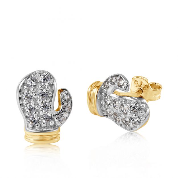 Boxing Gloves Earrings Gold Earrings Yellow Gold CZ Boxing Glove Stud  Earrings 8 x 6mm : Amazon.co.uk: Everything Else