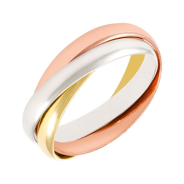 Russian Wedding Ring 3 Colour White, Yellow and Rose Gold | DU London
