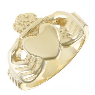 Solid 9ct Gold Handmade Gent's Medium Classic Claddagh Ring   