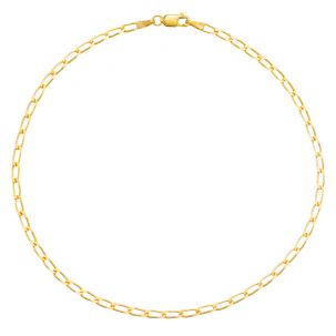 9ct Yellow Gold Italian Curb Design Anklet - 2.5mm - 10"