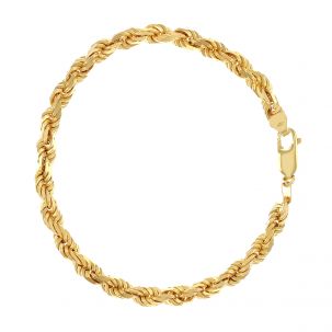 SOLID 9ct Yellow Gold Italian Rope Bracelet - 5mm - 8.25" UNISEX