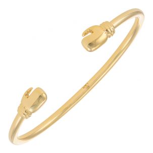 9ct Yellow Gold Solid Boxing Glove Bangle - Babies