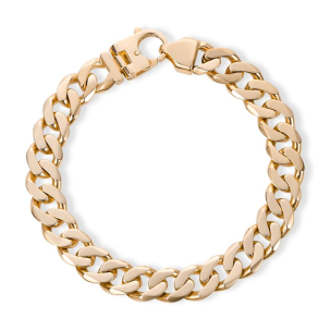 9ct Gold Solid Bevelled Edge Tight Link Curb Bracelet - 11mm - 8.5" - 9" Gents