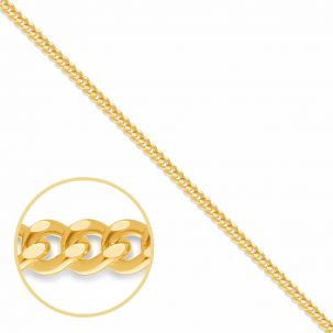 9ct Yellow Gold Italian Made Fine curb chain - 1.25mm 