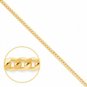 9ct Yellow Gold Italian Made Fine curb chain - 1.75mm