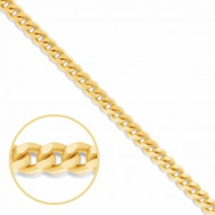 9ct Yellow Gold Solid Italian Made Tight curb chain - 3.35mm