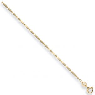 9ct Yellow Gold Italian Made Fine curb chain - 1.25mm - 16"- 24"