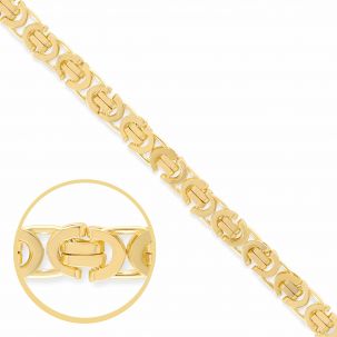 9ct Yellow Gold Solid Italian Made Flat Byzantine Chain - 5.7mm