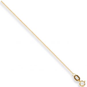 9ct Yellow Gold Italian Made Fine curb chain - 0.80mm - 16"-18"