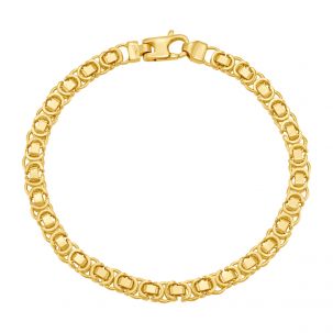 9ct Yellow Gold Italian Byzantine Bracelet - 5.25mm - 7" - Ladies