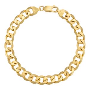 9ct Yellow Gold Italian Classic Curb bracelet - 9.5mm - 8" - Gents