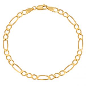 Solid 9ct Yellow Gold 2.2mm Spiga Design Chain Bracelet 19cm/7.5" Womens Gift