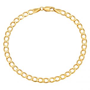 9ct Yellow Gold Classic Italian Curb Bracelet - 4.5mm - 8" - Gents