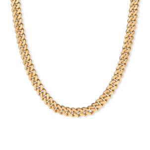 9ct Yellow Gold Solid Flat Cuban Chain -2mm Thick - 7mm - Lengths 22" - 30" (SIZE 1)