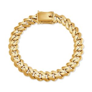 9ct Yellow Gold Solid Miami Cuban Bracelet - 11 mm - 9"- Gents