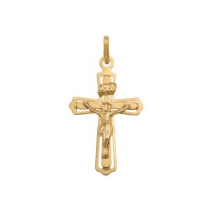 9ct Yellow Gold Cut-out Crucifix Cross Pendant - 35mm