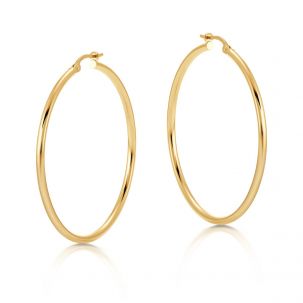 35mm Diameter Frosted Hoop Earring 9k Yellow Gold For Special Occassion