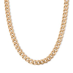 9ct Yellow Gold Solid British Made Curb Chain - 7.5mm Wide, Lengths 22"- 30" (SIZE 1)
