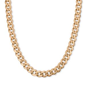 9ct Yellow Gold Solid British Made Curb Chain - 8.5mm Wide, Lengths 22"- 30" (SIZE 2)
