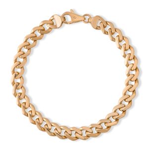 9ct Yellow Gold Solid British Made Curb Bracelet - 8.5mm Wide, 9" Long - Gents (SIZE 2)