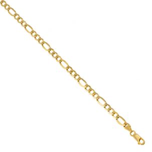9ct Yellow Solid Gold Italian Figaro Curb Chain - 5mm - 22" - 30"
