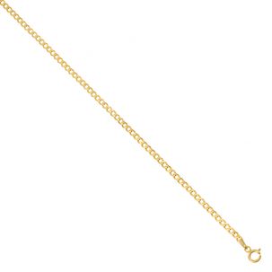 SOLID - 9ct Gold Italian Bevelled Edge Curb Chain - 2.3mm - 16" - 24"