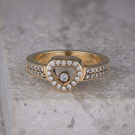 Chopard Happy Diamonds Heart Ring - 18ct Solid Gold - Robust Ring- Size M