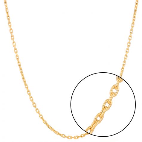 9ct Gold Diamond Cut Oval Link Belcher Chain  - 30" - 3.5 mm