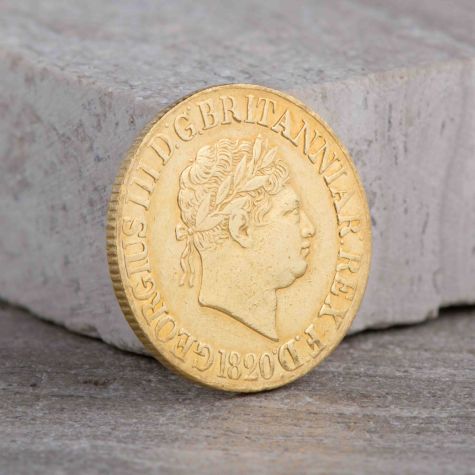 1820 Full Gold Sovereign – King George III, 8g, Upside-Down Reverse , Rare Coin
