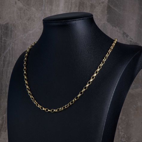 Solid 9ct Yellow Gold Oval Belcher Chain – 24 Inches – 4mm – 12g – Pre-Owned