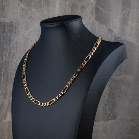 Pre-Owned 9ct Gold Figaro Chain Necklace – Solid & Heavy (20 Inch, 6mm)