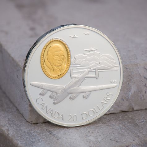 1990 Canada $20 Silver Proof Coin – Aviation Tribute – 38mm, 31.4g