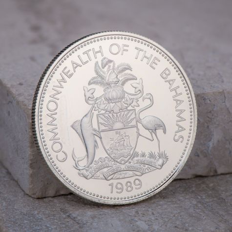 1989 Bahamas Christopher Columbus $5 Silver Proof Coin – Commonwealth of The Bahamas