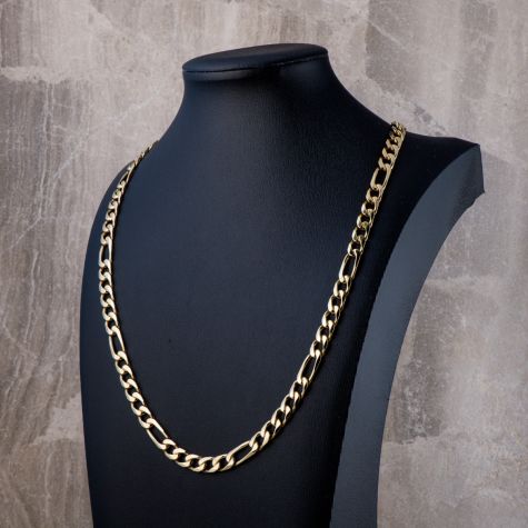 Heavy Solid 9ct Yellow Gold Figaro Chain 22 Inch 41.4g 7mm Wide UK Hallmarked